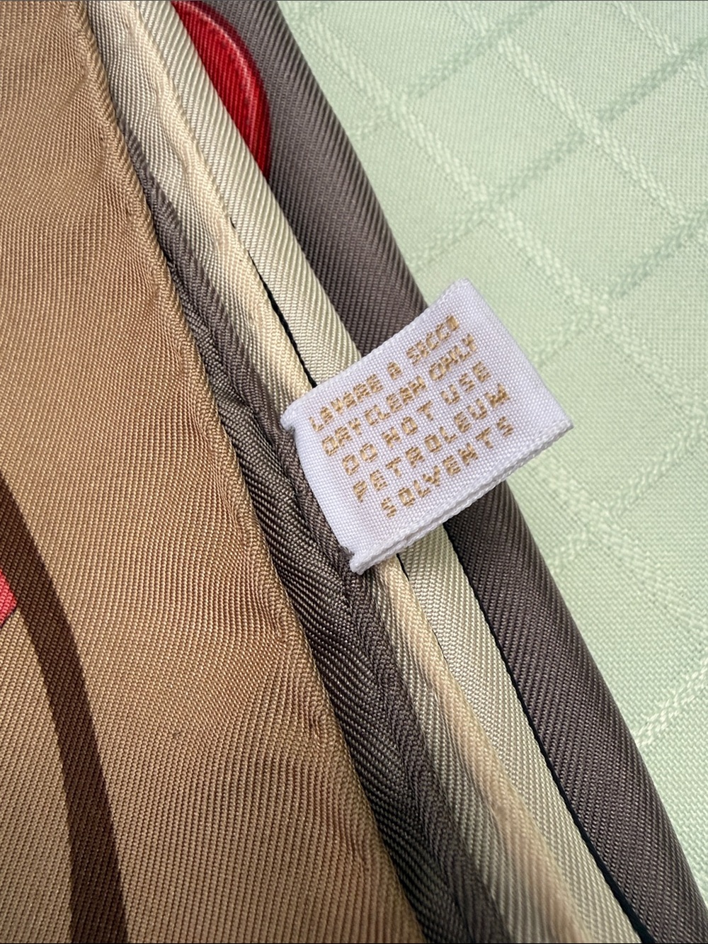 Gucci Vintage Multicolor Silk Scarf in Beige, Brown, Black, Red & Blue - Picture 13 of 14